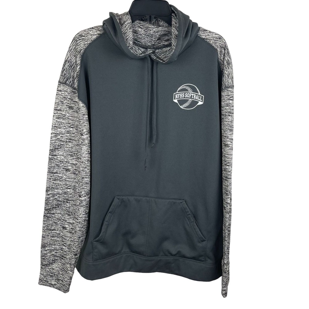 Badger Hoodie Mens XL Grey Space Dye Performance Pullover Long Sleeve